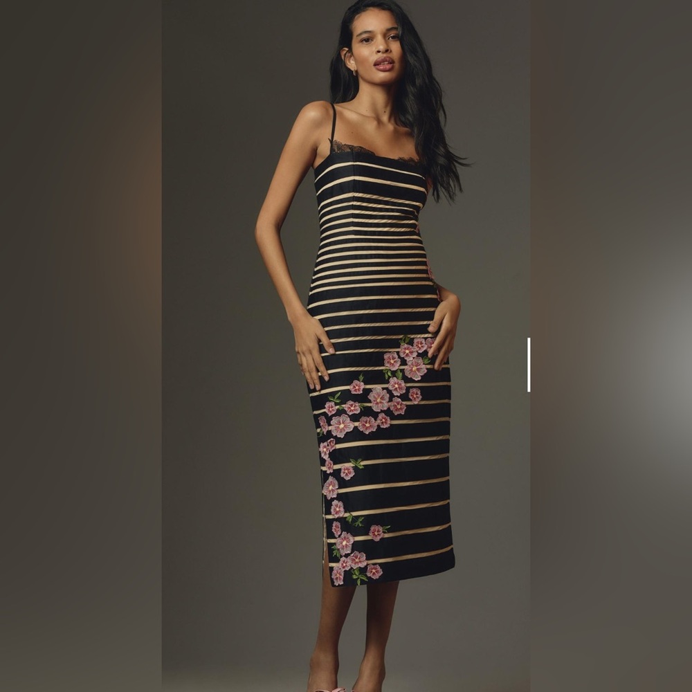 Anthropologie Maeve square neck midi dress